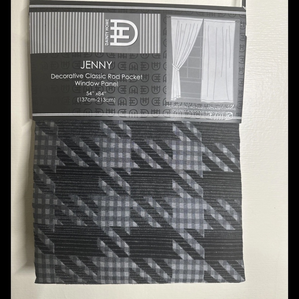 Jenny Black and Gray Window Panel
